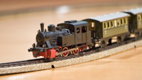 Märklin Dampflokomotive 3029 H0 Wechselstrom mit Wagen Donnerbüchsen M-Gleis