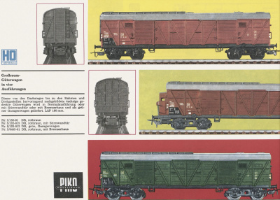 PIKO gedeckter Güterwagen mit Bremserhaus in H0 Bauart GG 15 Artikel 5-6405-01 Katalog 1970