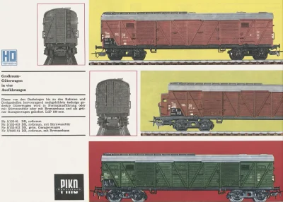 PIKO gedeckter Güterwagen mit Bremserhaus in H0 Bauart GG 15 Artikel 5-6405-01 Katalog 1970